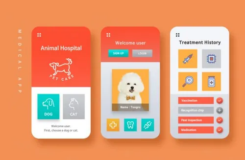 宠物医疗看病登录预约挂号移动APP界面素材