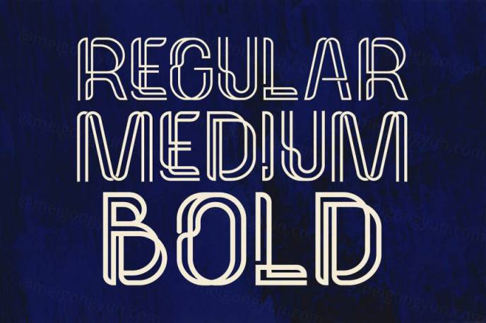 一款双线圆角英文字体Palma - Display Font