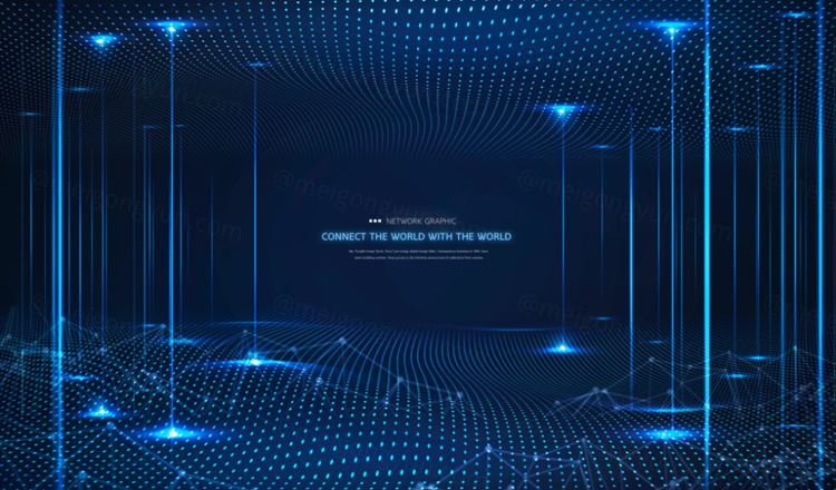 数据点阵冲击波大数据未来科技人工智能海报素材