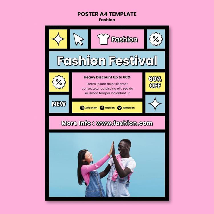 时尚粉嫩母婴童装男女服装宣传单广告海报PSD设计模板