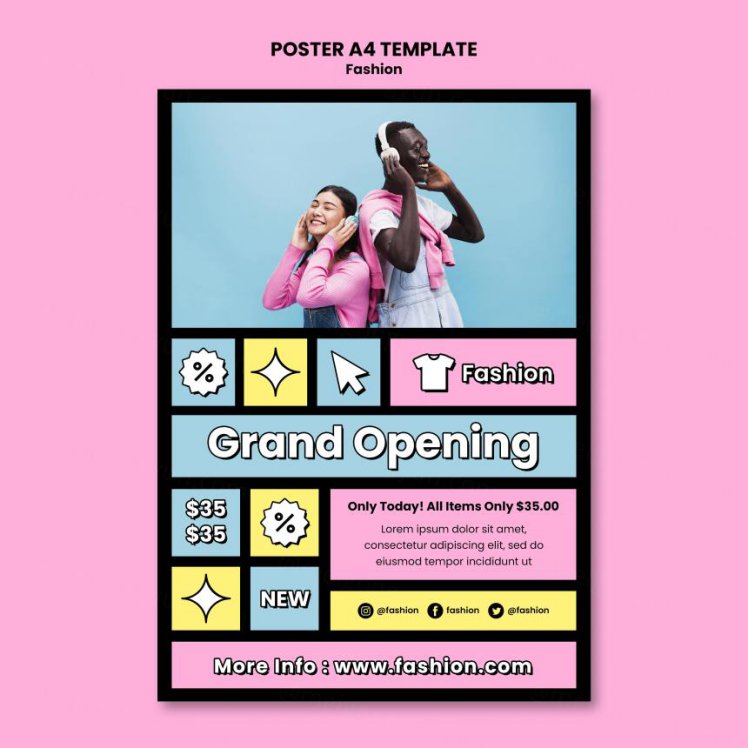 时尚粉嫩母婴童装男女服装宣传单广告海报PSD设计模板 Trendy style fashion template