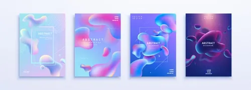 抽象未来科技全息渐变AI矢量背景元素 Abstract Background