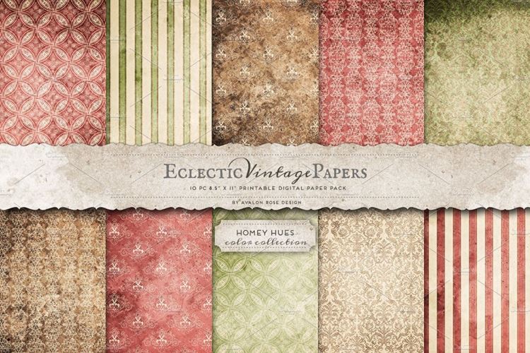 复古纹理图案无缝背景Printable Papers - Homey Hues