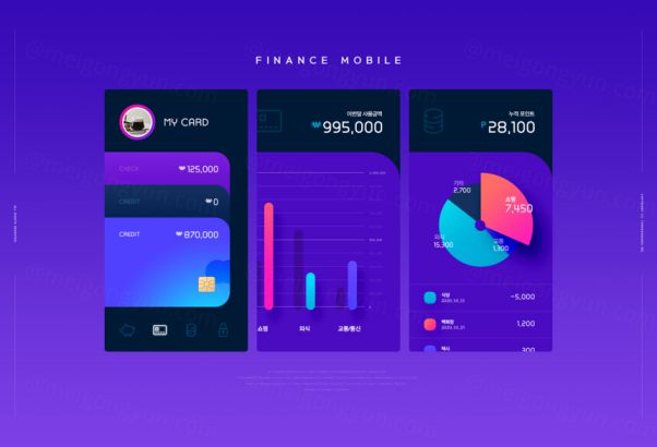 移动钱包电子银行支付管理用户后台界面APP UI界面素材