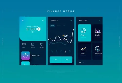 电子银行金融理财个人用户后台界面账务移动APP UI界面素材