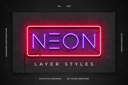霓虹灯效果图层样式素材neon-layer-styles