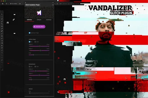 抽象故障艺术数字失真数据损坏效果PS扩展动作 Glitch Vanda