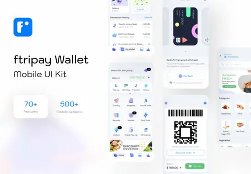 数字金融钱包购物付款界面UI组件 ftripay - Digital