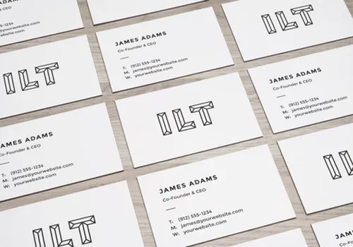 优雅平铺名片模型PSD贴图模板Perspective Business Cards MockUp