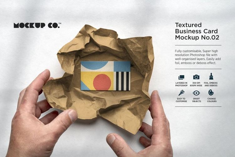 高质量特种纸名片压印凸版金箔工艺展示样机模板 Texture