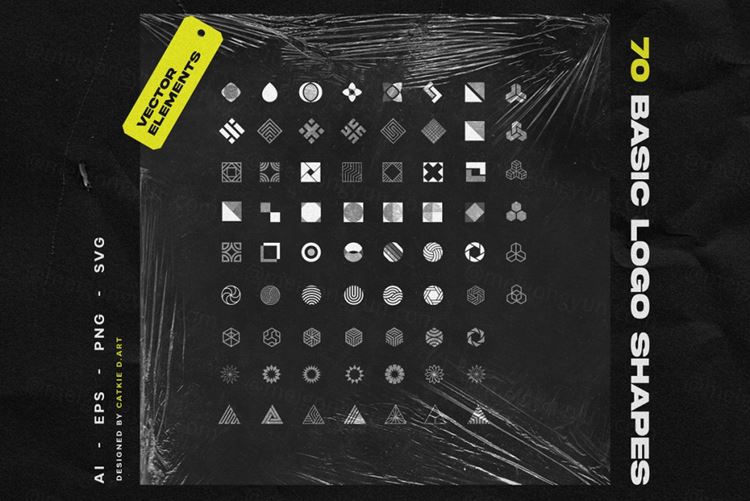 70款未来派科技感人工智能LOGO图形EPS矢量素材合辑 V