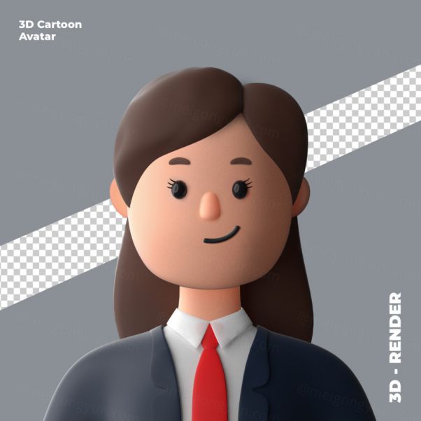 三维立体卡通头像图标素材 3d cartoon avatar isol