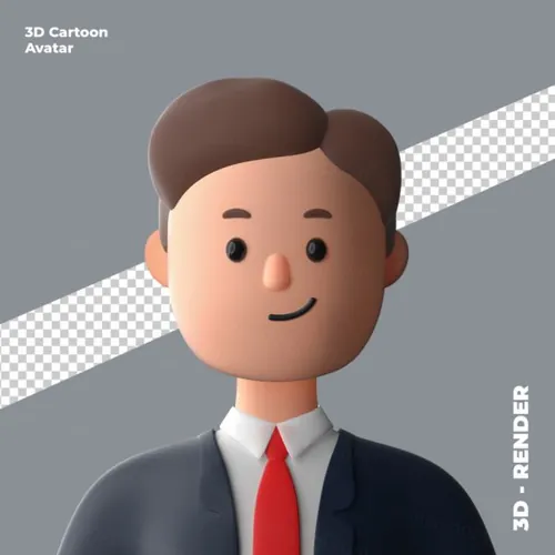 三维立体卡通头像图标素材 3d cartoon avatar isol