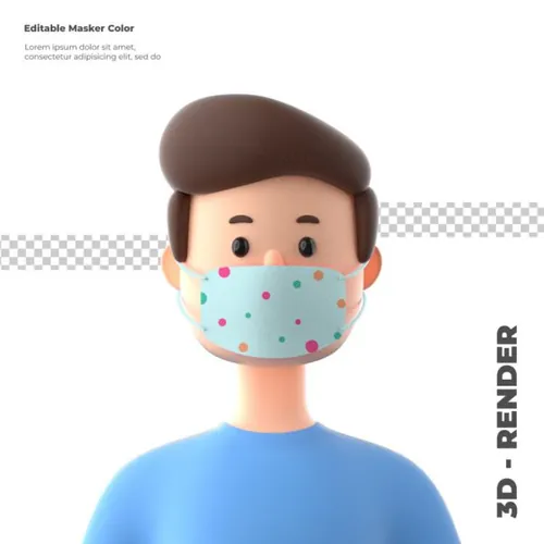 三维立体卡通头像图标素材 3d cartoon avatar isol