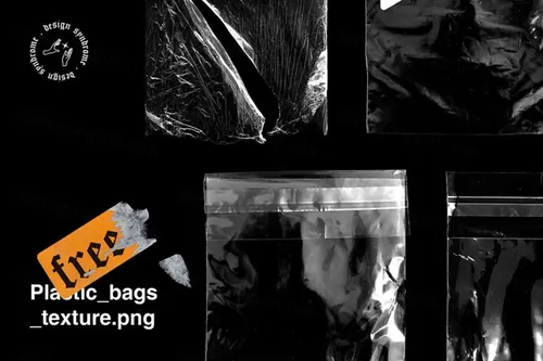 5个塑料袋塑封袋密封真空袋纹理素材免费下载 Plastic Bags Textures - FREE