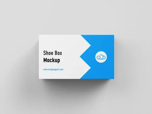 长方形鞋盒设计包装提案样机PSD模板素材 Shoe box mockup