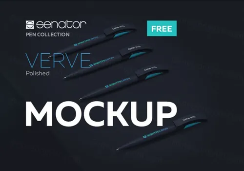 笔身广告贴图模版Senator pen mockup. Verve