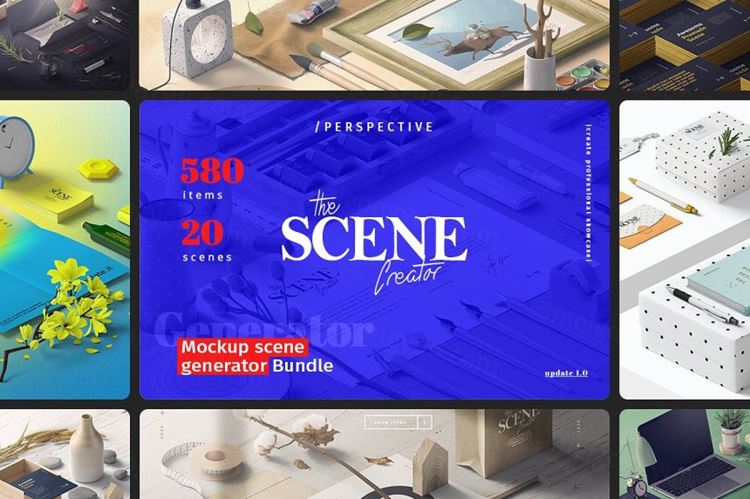 36G！高端企业VI品牌包装贴图 商务产品包装样机展示PSD模板 The Scene Creator