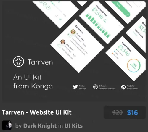 网站用户界面工具包Tarrven - Website UI Kit