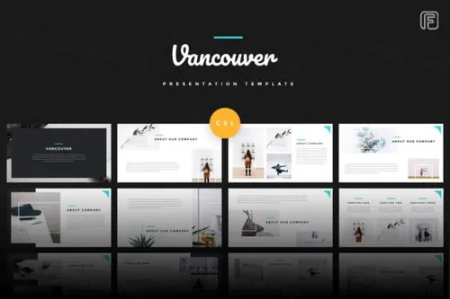 简约时尚高端的Google Slide谷歌幻灯片vancouver-creative