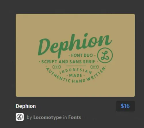 绿色健康字体Dephion