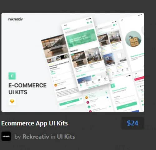 电子商务应用程序用户界面工具包Ecommerce App UI Kit