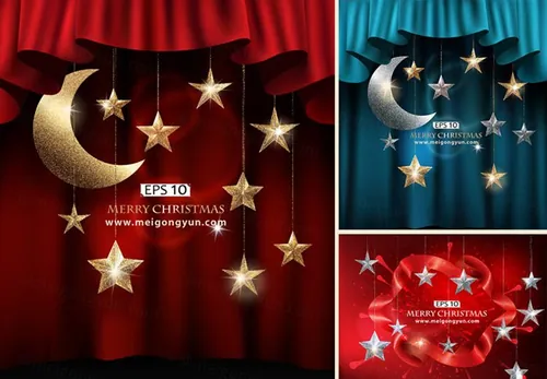 圣诞节氛围矢量背景Christmas Vector