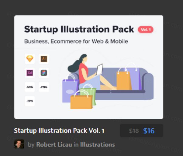 现代简约销售服务网站着陆页Startup Illustration P