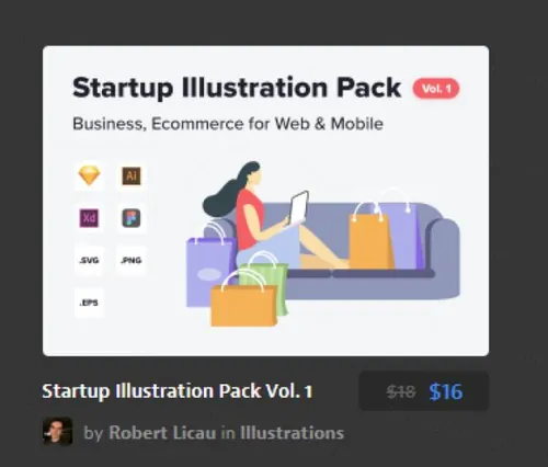 现代简约销售服务网站着陆页Startup Illustration P