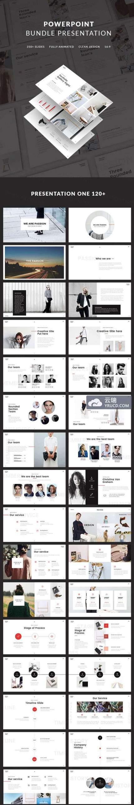 独特的三合一幻灯片模板下载 PowerPoint Bundle