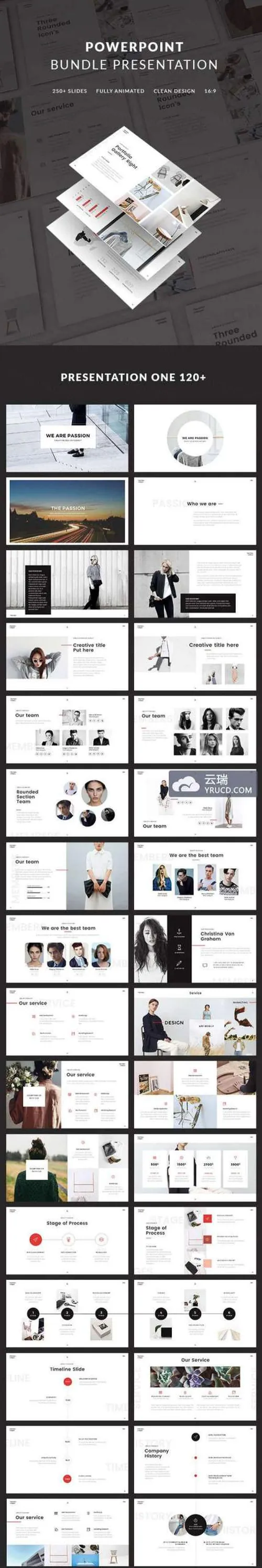 独特的三合一幻灯片模板下载 PowerPoint Bundle