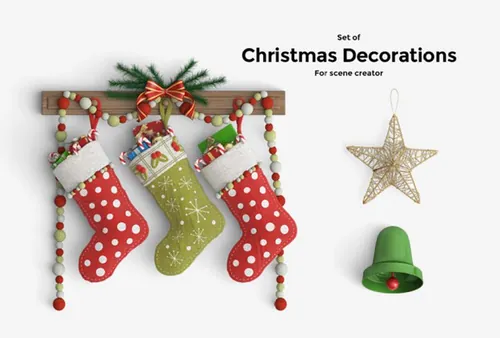 61个圣诞节Christmas挂件配饰物素材