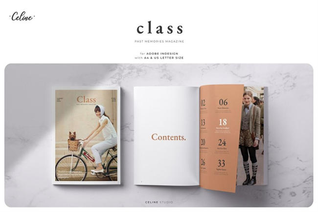 经典的欧美往事画册手册模板 CLASS Past Memories Magazine