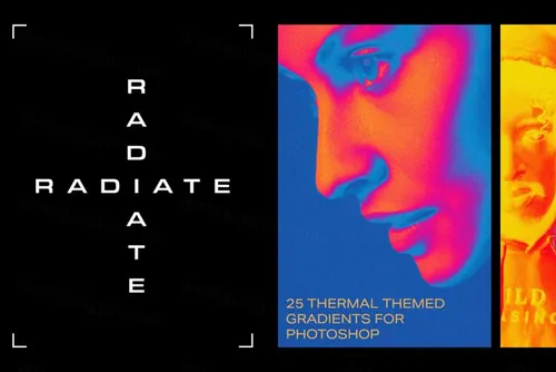 潮流热感应成像PS渐变映射图形效果素材 Radiate Ph