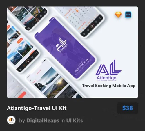 旅游用户界面工具包 Atlantigo-Travel UI Kit