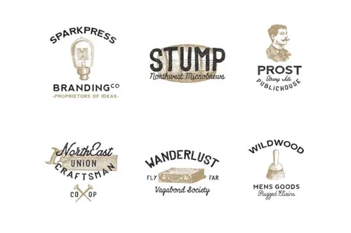 经典logo设计模板 Vintage Americana Logos