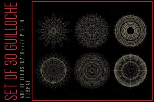 30个时尚高端抽象logo标志图形设计模板Guilloche