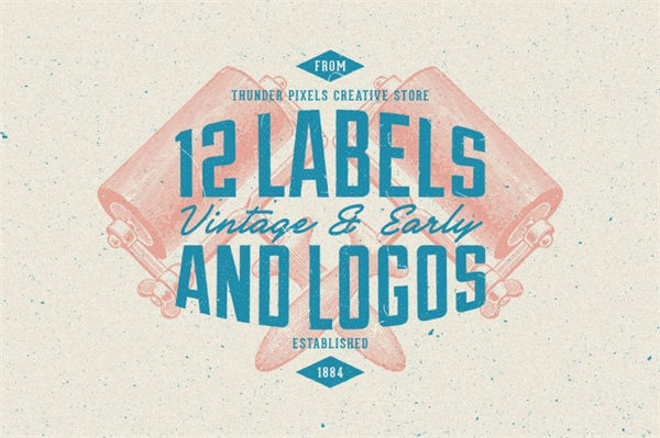 经典logo设计素材模板 Vintage  Early Labels