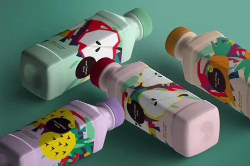 牛奶果汁饮料品牌包装设计展示样机PSD模板 Isometri