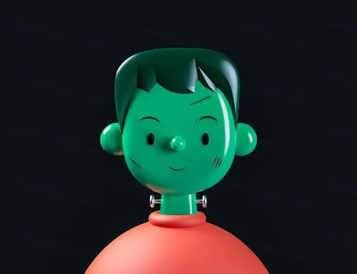 3D卡通万圣节幽灵僵尸表情角色形象插画素材 Frankens