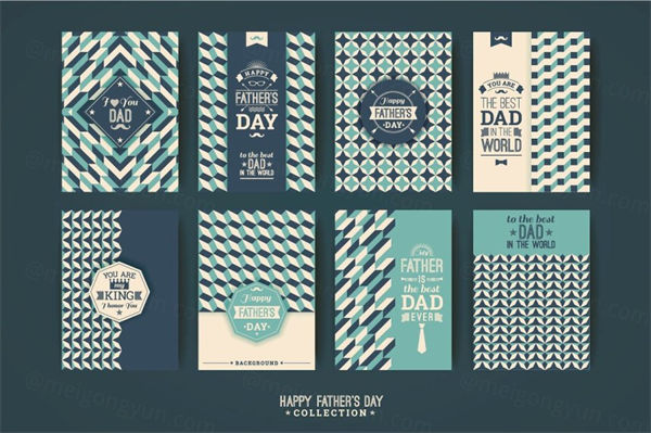 12个复古风格的父亲节贺卡下载12 greeting cards for Father\'s Day