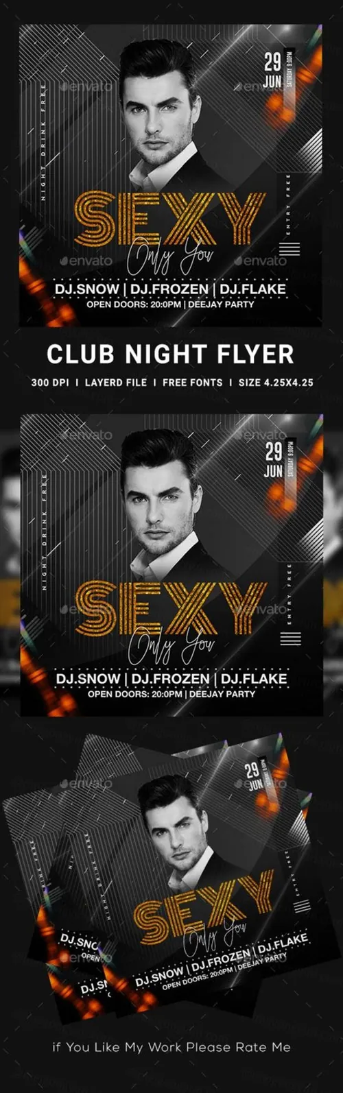 夜总会DJ派对传单设计模板Night Club Flyer