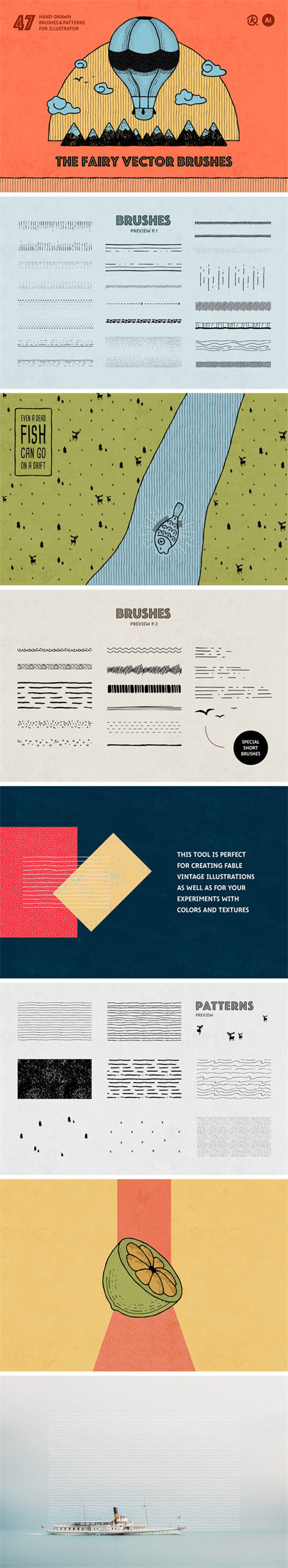 手绘直线粗糙轮廓阴影6The Fairy Illustrator Br