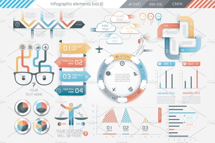 流行的数据图表 Infographic Elements