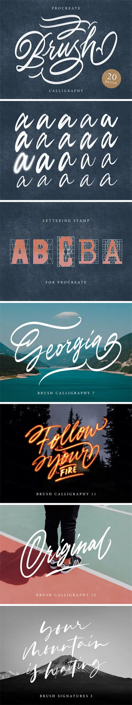 创建复古漂亮华丽英文签名铭文刻字Procreate Calligrap