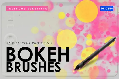 多彩的背景虚化效果Photoshop笔刷Bokeh Photoshop