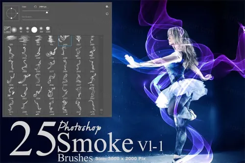 逼真的烟雾Photoshop笔刷套装Smoke Photoshop B