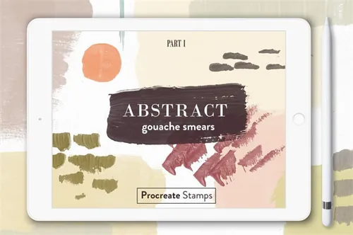 抽象水粉Procreate笔刷套装Abstract Gouache -
