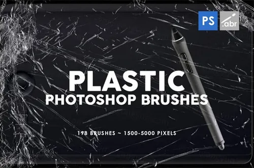原画必备的各种塑料破碎材质肌理PS笔刷Plastic Photosho