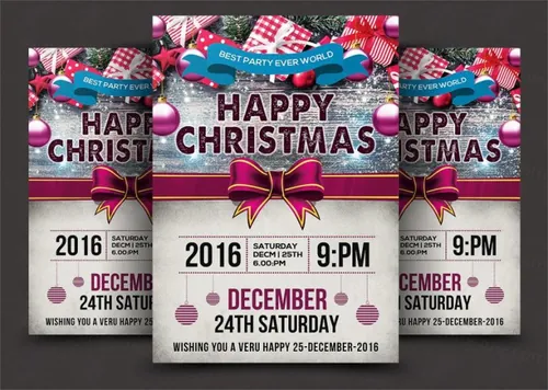 圣诞节元素海报制作模板 Christmas Flyer